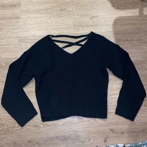 Shein open back sweater